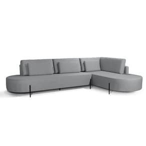 Sofá 4 Lugares Australia 293 Cm X 208 Cm Konfort King Cinza