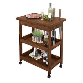 Mesa Gourmet Carrinho de Churrasco W01 Tampo Madeira Maciça Imbuia Clique Chique