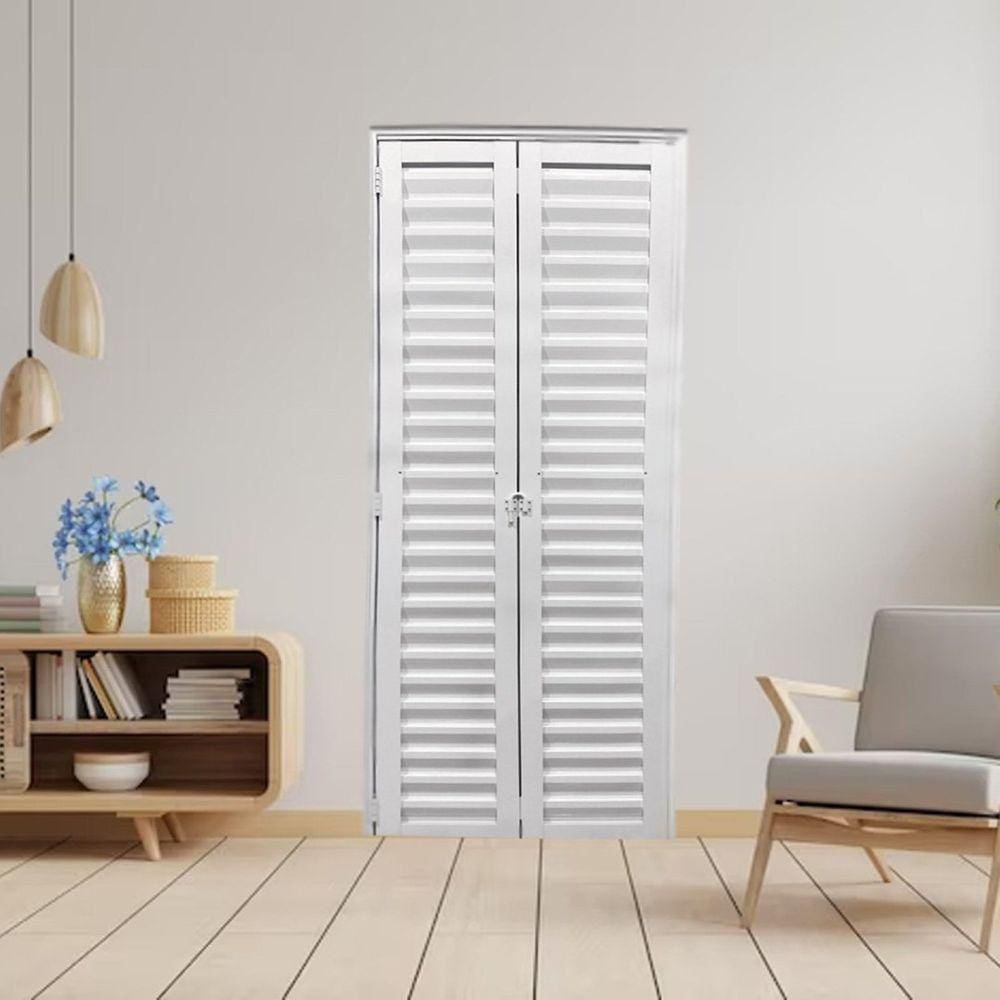 Porta Camarão Palheta de Alumínio 210 X 80cm Linha 25 Lado Direito Branco