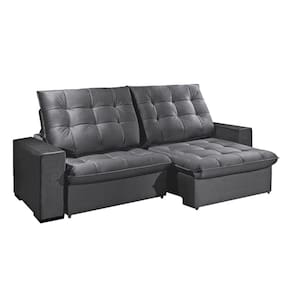 Sofá 4 Lugares Brasil 252 Cm Konfort King Cinza