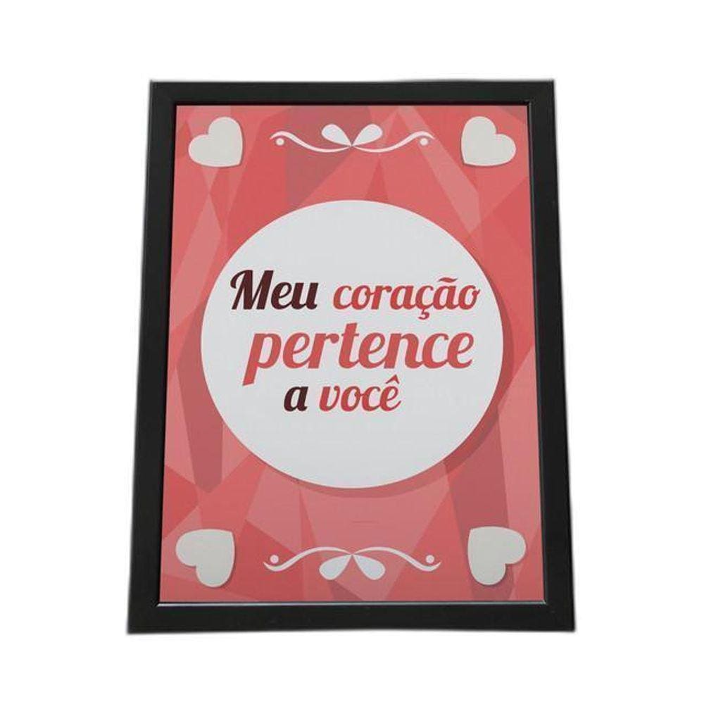 Quadro Com Moldura Meu Coração Pertence A Voce
