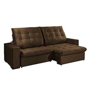Sofá 3 Lugares Brasil 220 Cm Konfort King Marrom