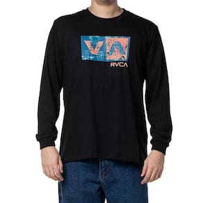 Camiseta RVCA Manga Longa Balance Box WT24 Masculina Preto