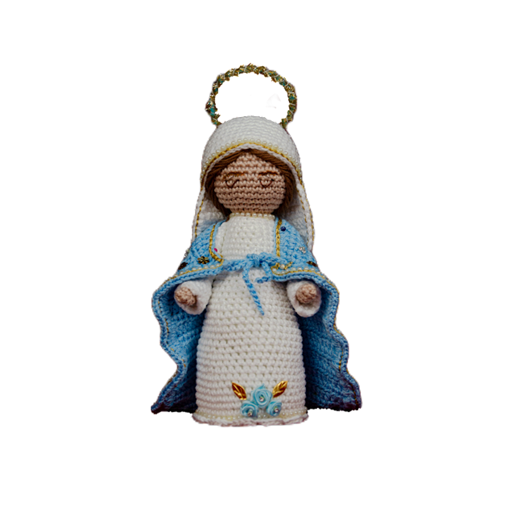 Santinha Nossa Senhora Das Graças Amigurumi Em Crochê