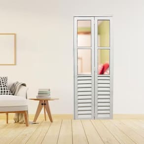 Porta Camarão Palheta com Vidro 210 X 90cm Linha 25 Lado Esquerdo Branco