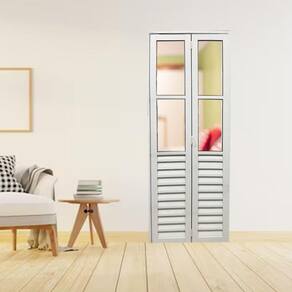 Porta Camarão Palheta com Vidro 210 X 90cm Linha 25 Lado Direito Branco