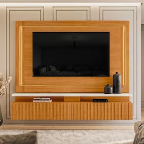 Rack Gaia para TV de até 75 polegadas - Cinamomo Off White - Madetec