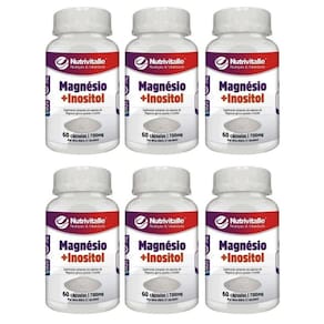 Kit 6 Un - Magnesio Inositol 700Mg 60 Capsulas Nutrivitalle