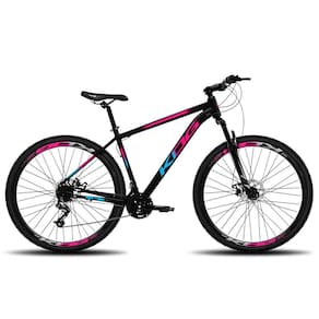 Bicicleta Aro 29 KOG 21v e F.Disco Preto e Azul Com Rosa