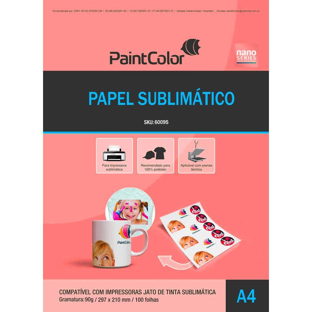 Papel Sublimático Nano A4 - 90g - 100 folhas