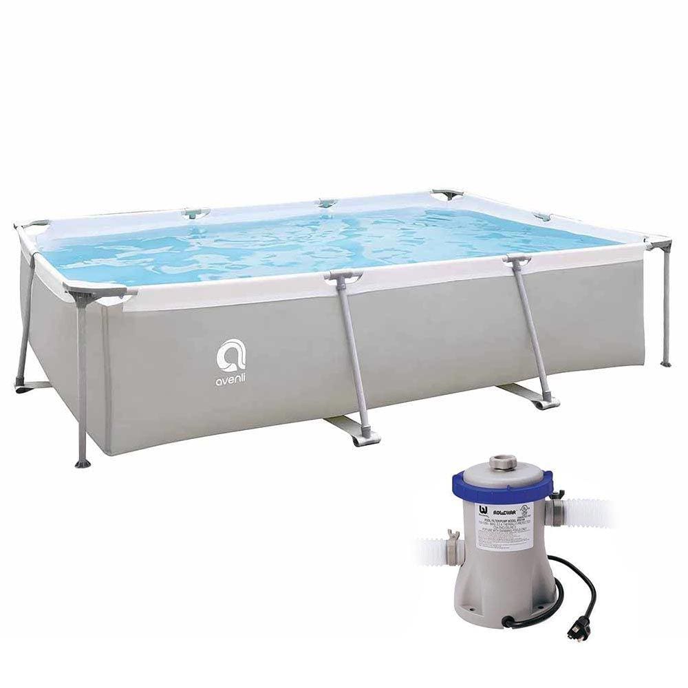 Piscina Estrutural Retangular 3701 Litros com Bomba Filtrante Avenli Jilong 220v