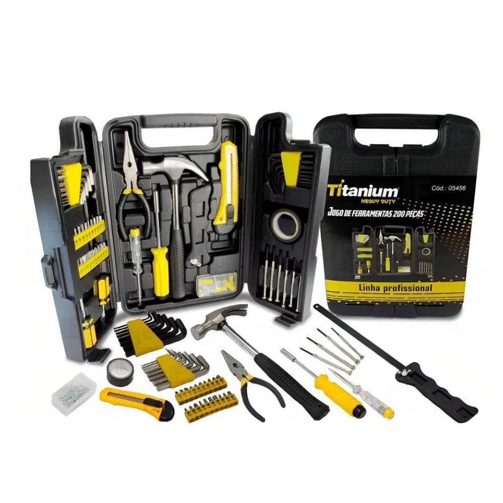 Jogo de Ferramentas Profissional 200 peças Titanium