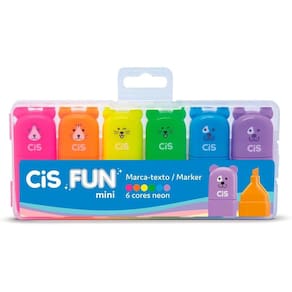 Marca Texto Fun Mini 6 Cores Neon CIS