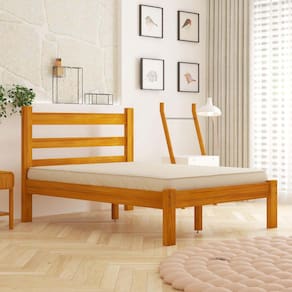 Cama Casal Em Madeira Maciça Reforçado Rubi Nemargi