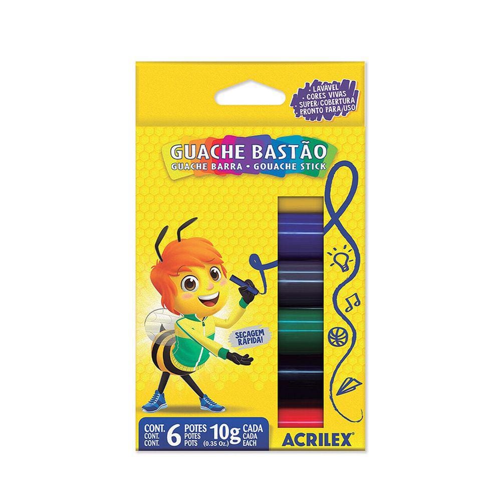 Guache Bastão 6 Cores Acrilex