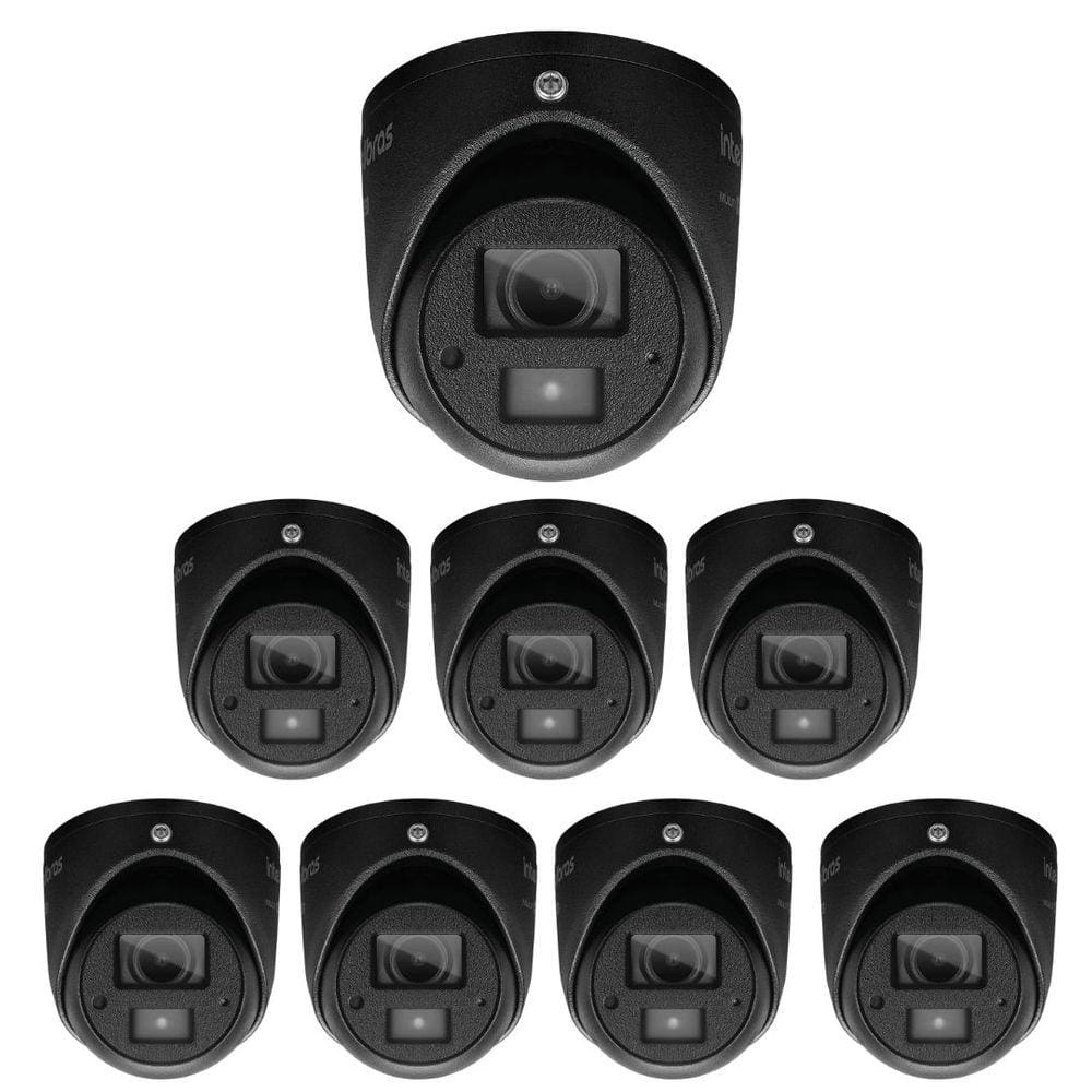 Kit 8 Câmeras Multi HD 2 Megapixels 20m VHD 3220 MINI D BLACK Intelbras