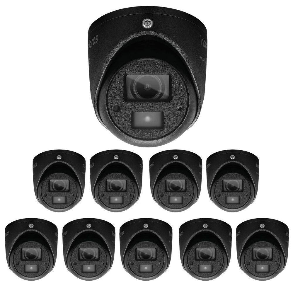 Kit 10 Câmeras Multi HD 2 Megapixels 20m VHD 3220 MINI D BLACK Intelbras