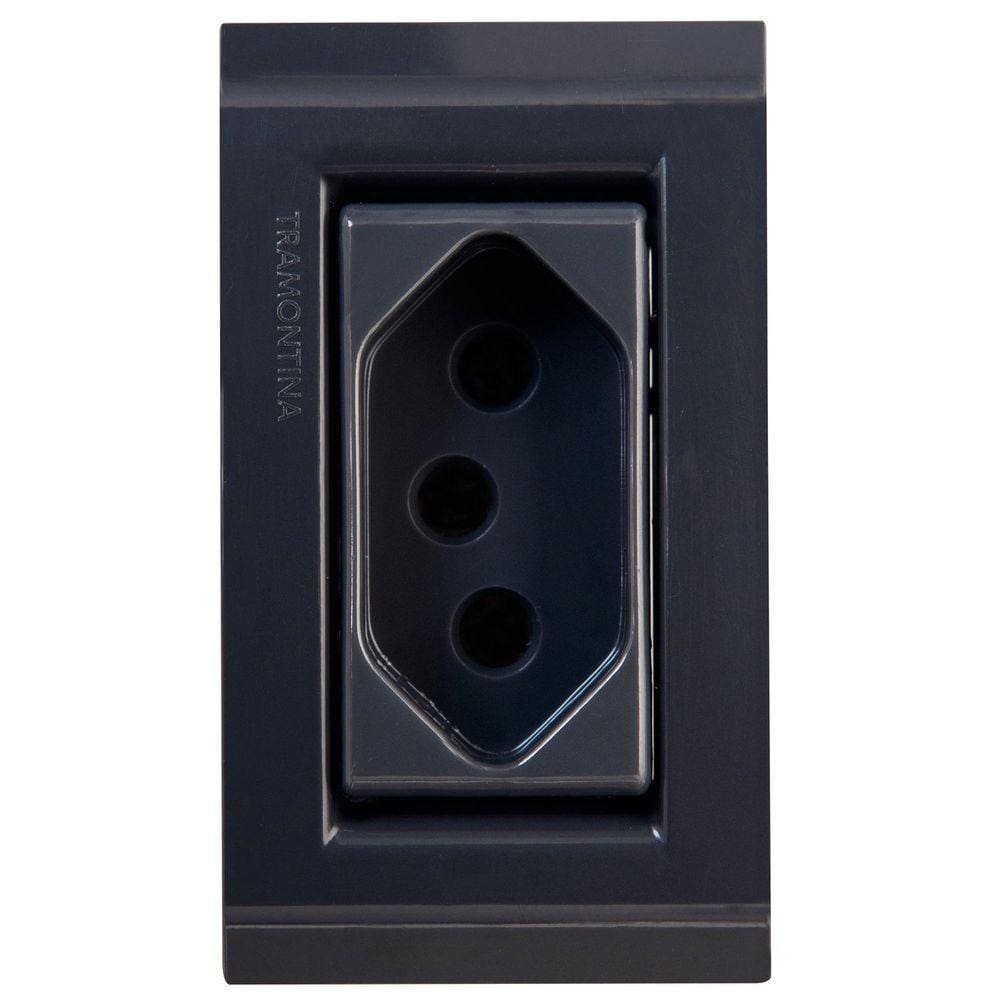 Conjunto Para Móvel 1 Tomada 2p+t 20 A Tramontina Liz Grafite Tramontina