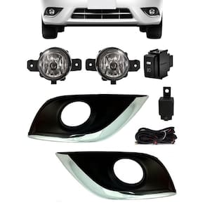 Kit Farol de Milha Neblina Versa 2015 2016 2017 2018 2019 2020 Com Molduras Externas - Interruptor Modelo Painel