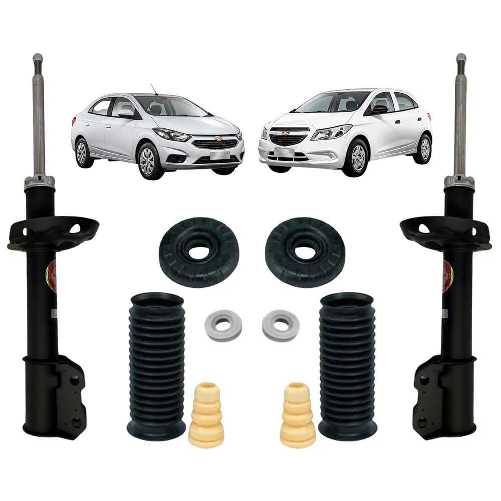 Kit Batente+Par Amortecedor Kayaba Dianteiro Prisma 2013 A 2018