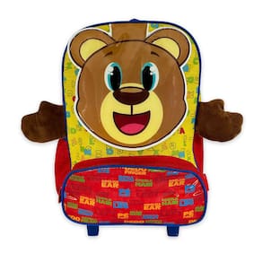 Mochila Infantil Escolar Rodinha Silicone Ursinho Unissex