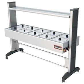 Buffet Frio Gelo X Gastromaq Super Luxo Inox 10 Cubas Tampa Vidro Cobertura Inox BTX 10 SL AI PT VI