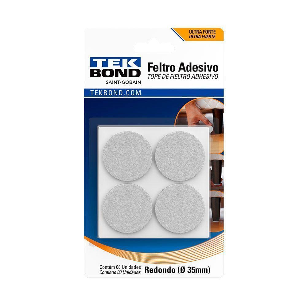 Feltro Redondo 35mm Branco Cartela 8 Unidades Tekbond