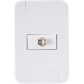 Conjunto 4x2 Com 1 Tomada Tv/sat Coaxial Tramontina Tablet Branco Tramontina