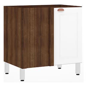 Balcão de Cozinha sem Tampo Canto Reto 80cm 1 Porta Safira Luciane Móveis