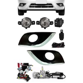 Kit Farol de Milha Neblina Versa 2015 2016 2017 2018 2019 2020 Com Molduras Externas Kit Xenon 6000K / 8000K ou Kit Lâmpada Super LED 6000K