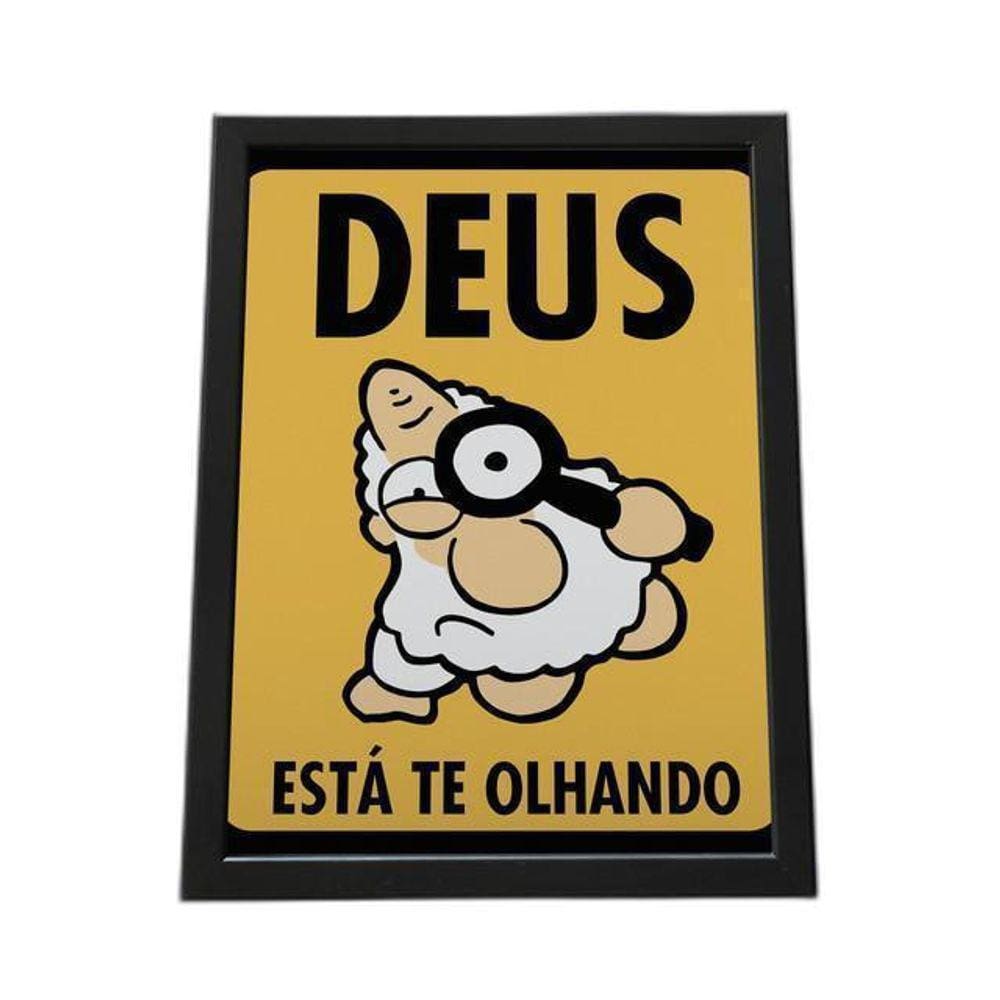 Quadro Com Moldura Deus Está Te Olhando