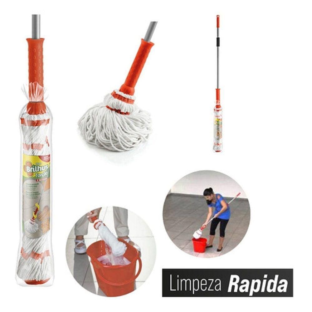 Mop Esfregao Auto Torcao Limpeza Geral Brilhus Bt2053
