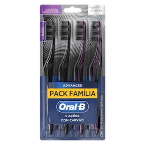 Escova de Dentes Oral-B 5 Ações Carvão 4un