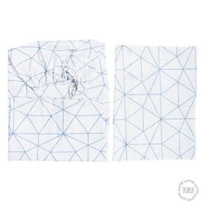 Jogo de Lençóis para Berço com 02 Peças Triangulo Azul - Tribeca Enxovais