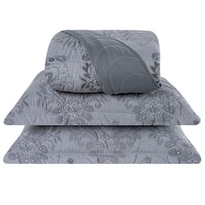Cobre Leito Queen Colori Dupla Face 200 Fios Estampado 3 Peças - Arabesco Grafite