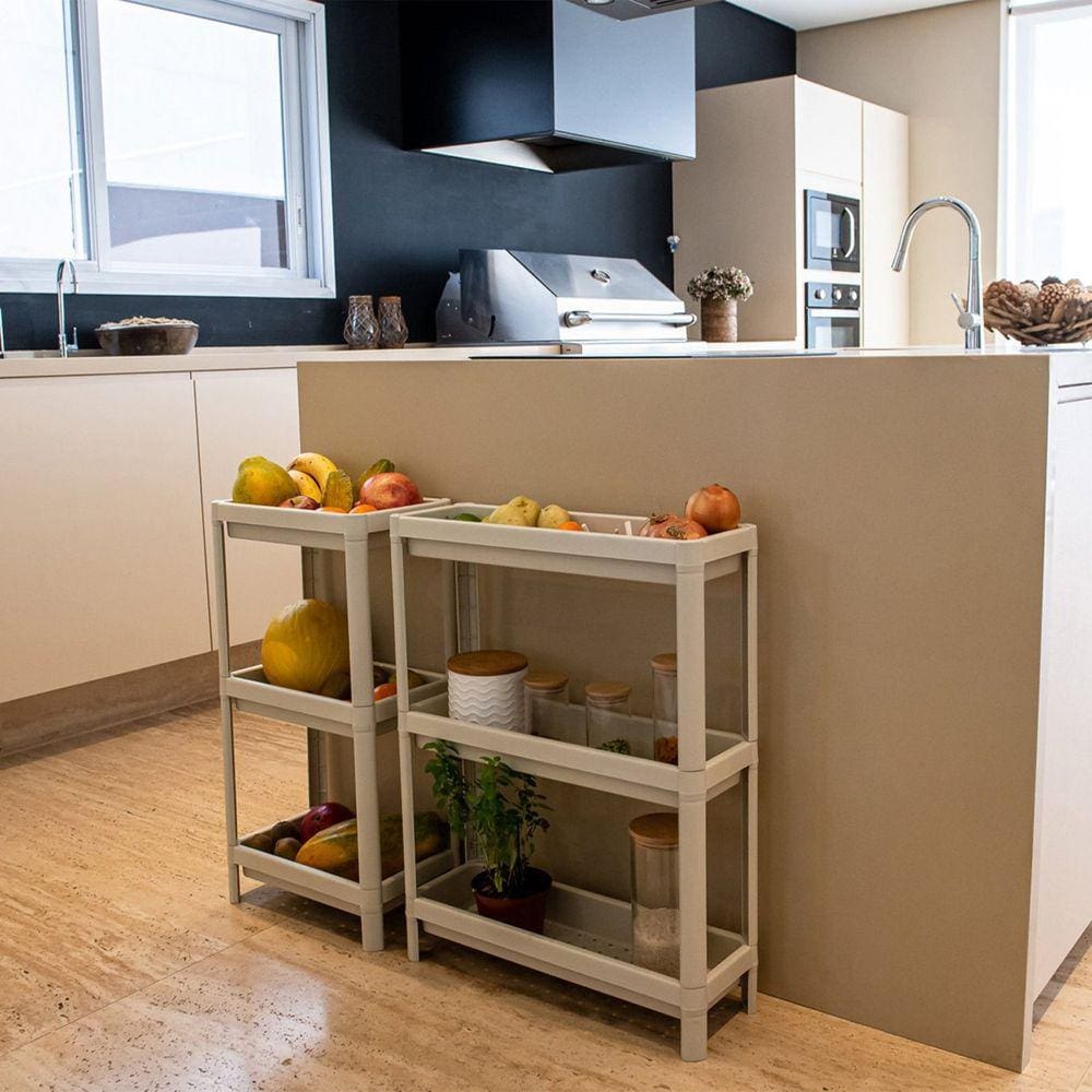 Estante Organizadora Geo Linear 3 Prateleiras Cinza
