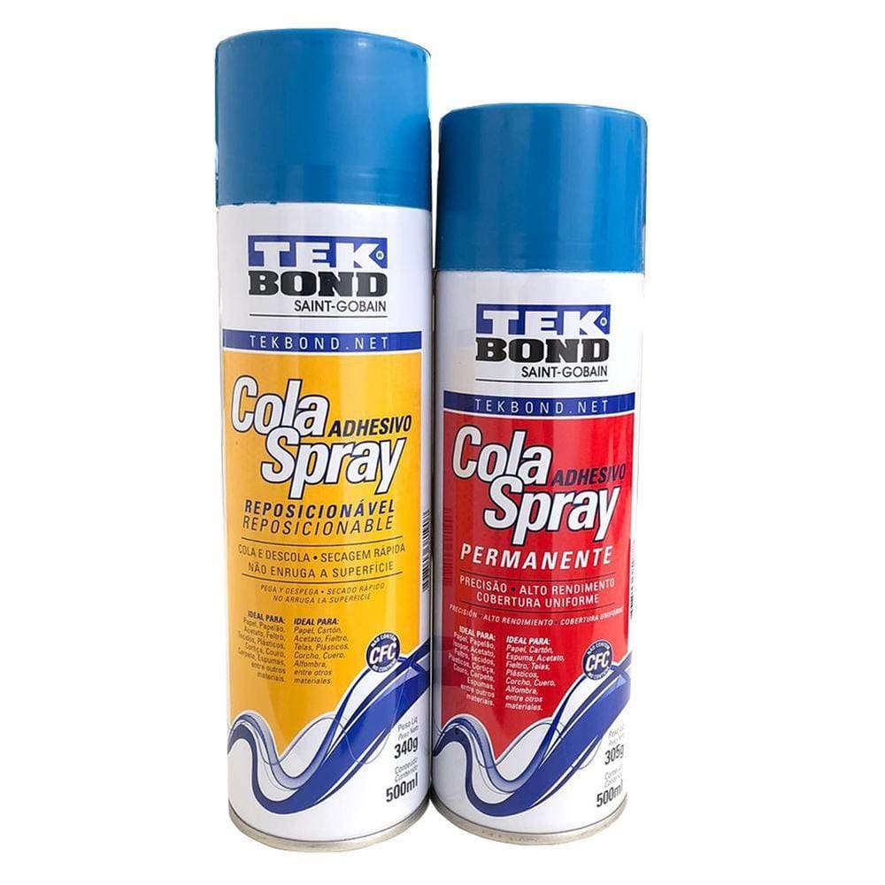 Kit Cola Spray Permanente E Reposicionavel Tekbond