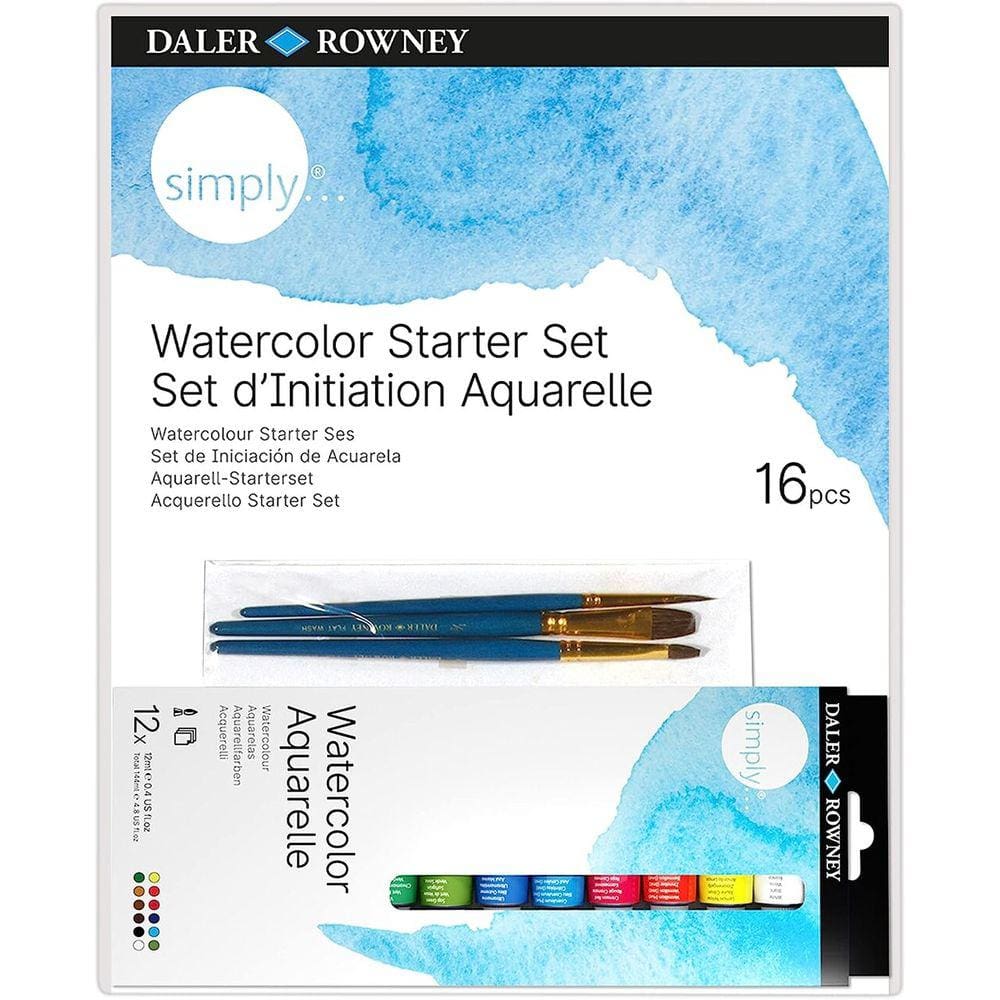 Kit Aquarela Para Iniciantes 16 Peças Daler Rowney