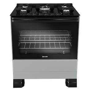 Fogão Mueller 5 bocas Titânio com Mesa de Vidro e Tripla Chama MFV5BF