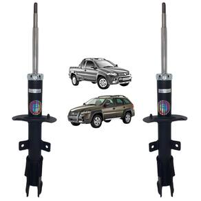 02 Amortecedor Dianteiro Fiat Strada Adventure Locker 2010 A 2020 Kayaba Esquerdo+Direito