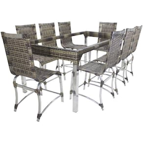 10 Cadeiras Haiti E Mesa De Jantar 240x100 Alumínio Trama Capuccino