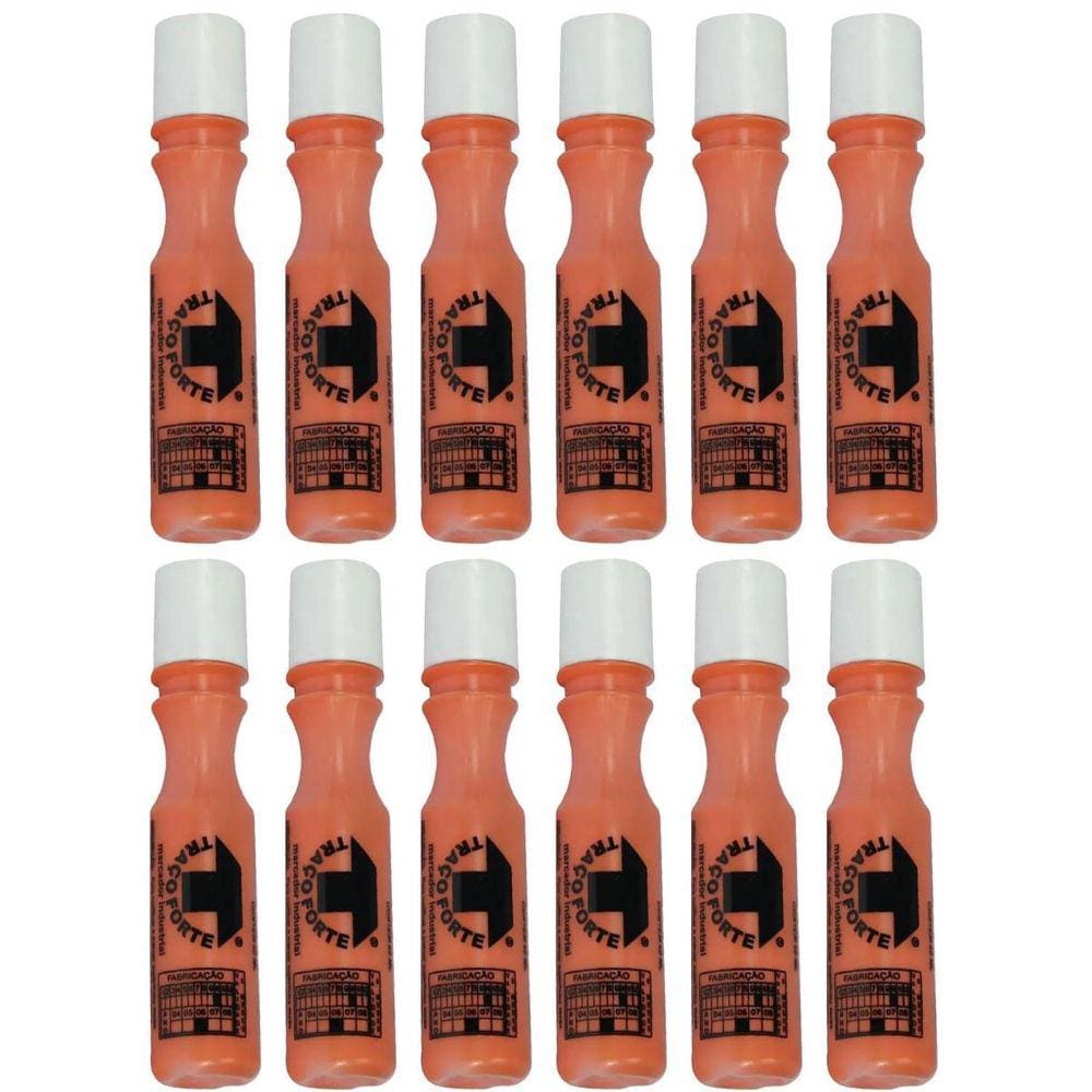 Kit 12 Marcadores Industrial Laranja Baden