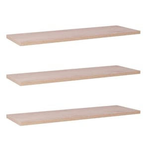 Kit Com 3 Prateleiras 40 X 15cm Suporte Invisivel Cor Carvalho Treviso (madeira Clara)