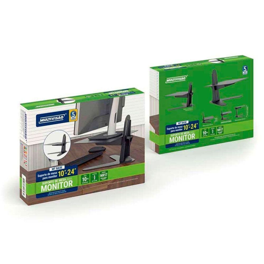 Suporte Mesa 10Kg Monitor 10 A 27 Base Com Ajuste Multivisão