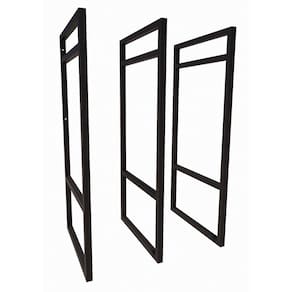 3 Suporte Prateleira Duplo Estilo Industrial Parede Teto Preto