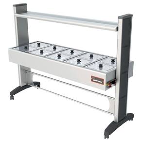 Buffet Aquecido Gastromaq Super Luxo Inox 10 Cubas Tampa Vidro Cobertura Inox 127V BTE 10 SL AI PT VI