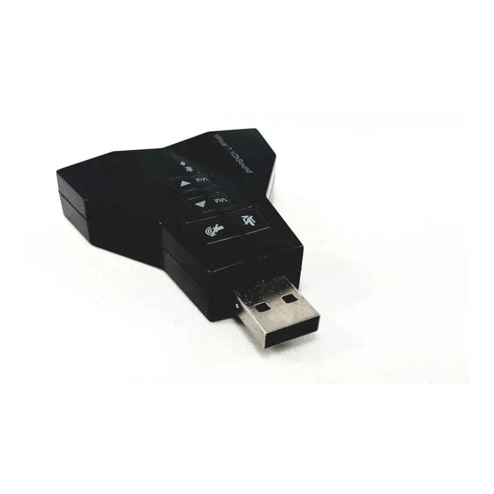 Placa De Som Usb 7.1 Virtual Dupla Saida Avião Pra 2 Fones