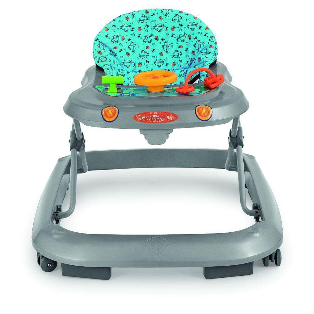 Andador Infantil Musical Para Bebê Cinza Tutti Baby