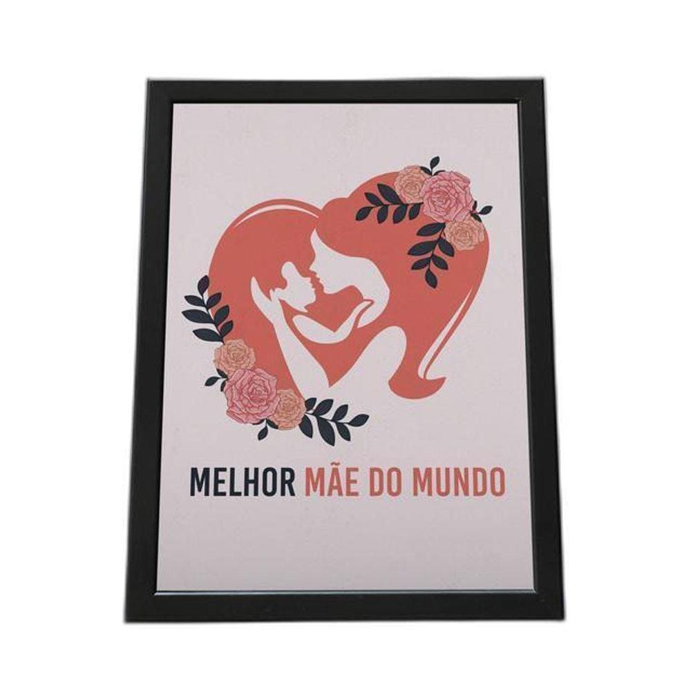Quadro Com Moldura Coração Melhor Mãe Do Mundo