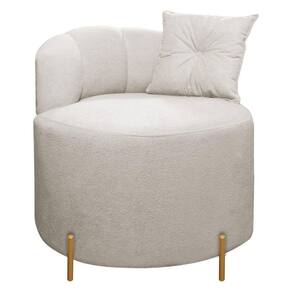 Poltrona Grecia Pés De Metal Conceito Orgânico Bouclê Bege SOFA STORE